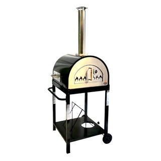 WPPO Traditional 25" Pizza Oven - Dual Fueled - Wood and Gas - With Gas Attachment and Stand
