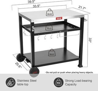 Pizza Oven Stand - Stainless Steel - 3 shelves- Feasto