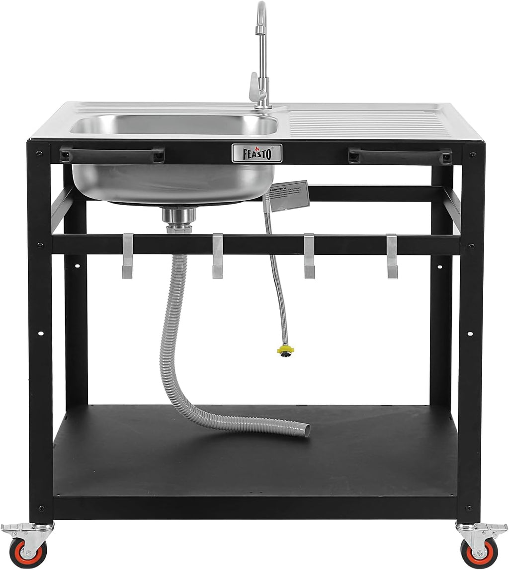 Portable Outdoor Sink with Faucet and Drainboard Feasto Fortissimo Pizza Ovens