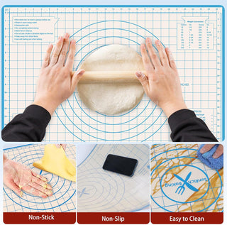 Pizza Dough Box Container And Silicone Dough Mat Bundle